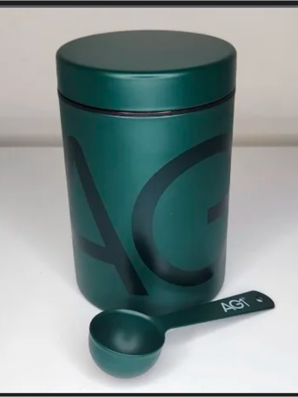 AG1  Green Matte Storage Jar with Scoop